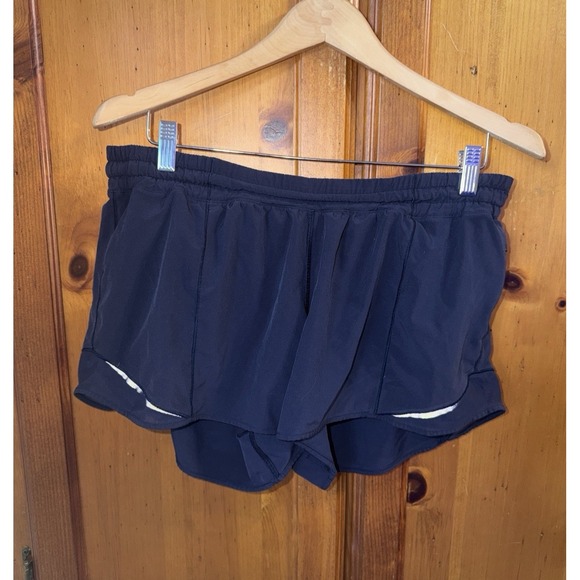 lululemon athletica Pants - Lululemon Women's 12 12T Tall Hotty Hot Shorts Run Yoga 3.5" Speed Up Navy Blue